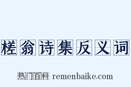 槎翁诗集反义词是什么意思的图片